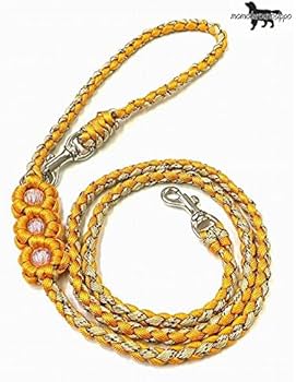 パラコードリード　カフェリード　ゴールド金具&ゴールドメタルフラワーNo.134 パラコードリード カフェリード ゴールド金具&ゴールドメタルフラワー